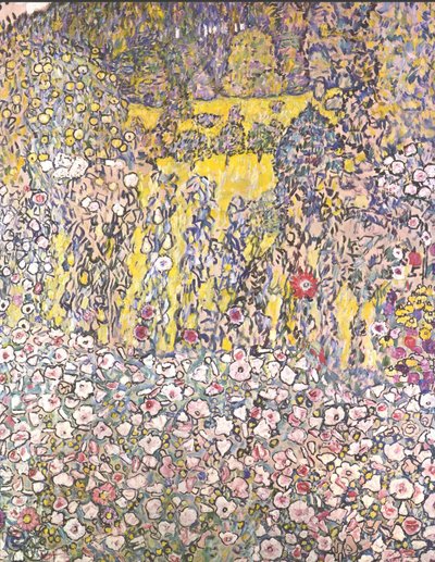 Paysage de jardin avec sommet de montagne - Gustav Klimt